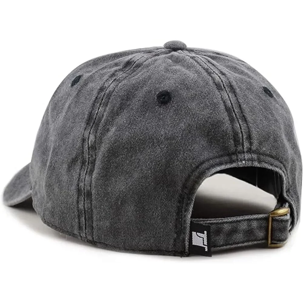 Unisex Black 100% Cotton Pigment Adjustable Size Classic Baseball Six Panel Cap